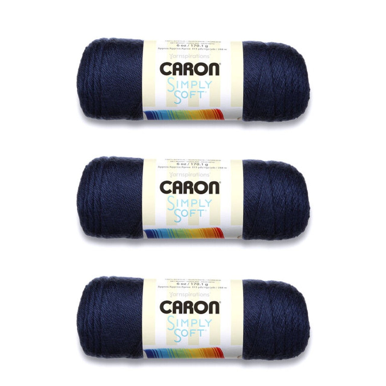 Caron Simply Soft Dark Country Blue Yarn - 3 Pack of 170g/6oz - Acrylic - 4  Medium (Worsted) - 315 Yards - Knitting/Crochet